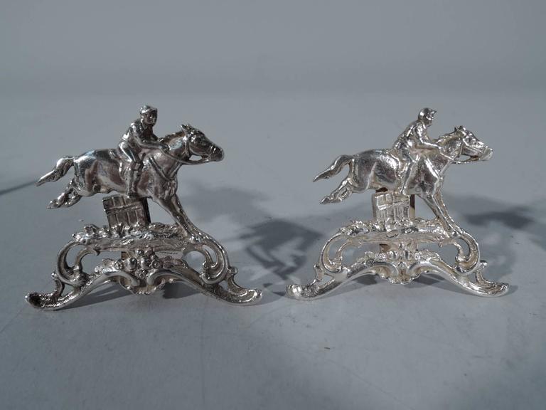 Set of 14 Silver Steeple Chase Horse Racing Place Card Holders at 1stDibs
