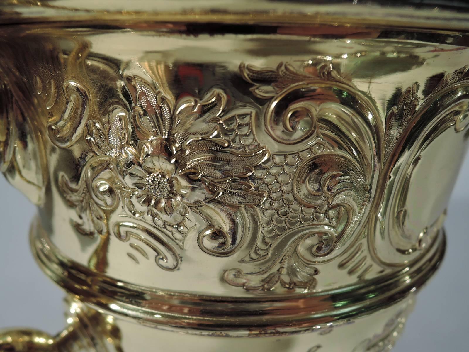 Richly Gilt English Sterling Silver Trophy Cup 1