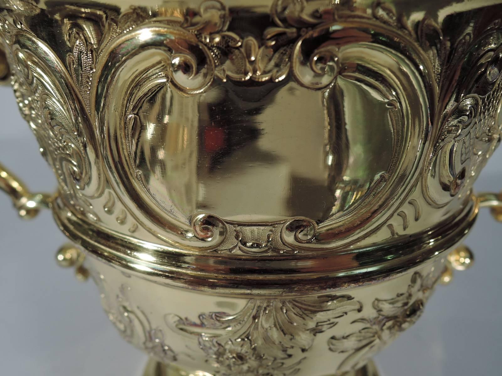 Richly Gilt English Sterling Silver Trophy Cup 2