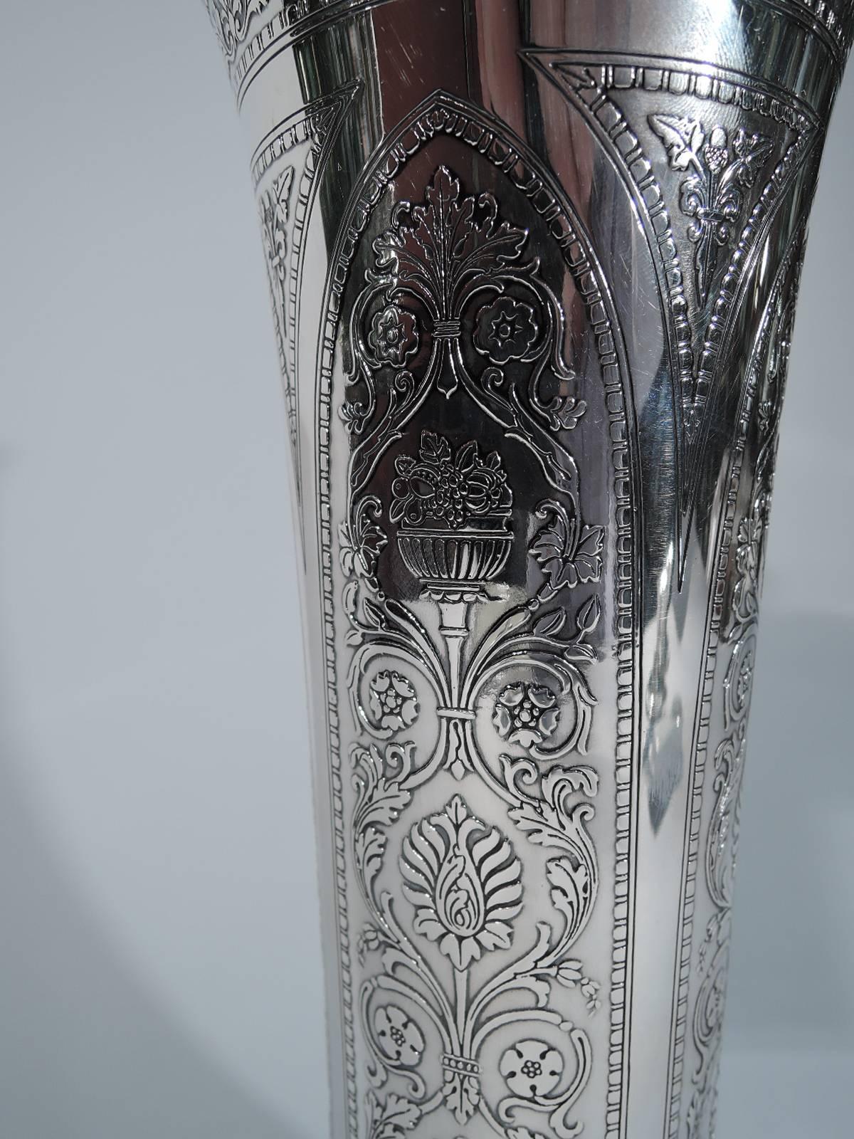 American Distinctive Edwardian Sterling Silver Vase by Tiffany & Co.