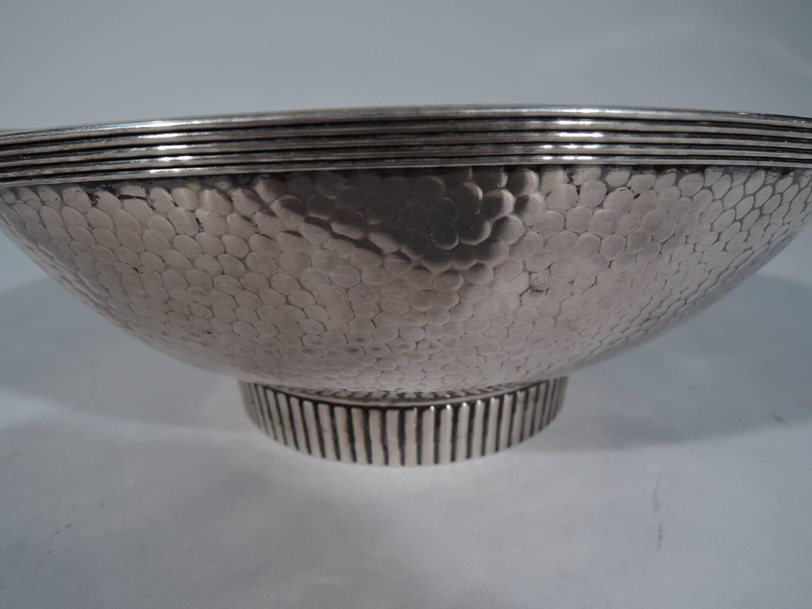 Rare and Beautiful Gorham Hand-Hammered Sterling Silver and Mixed Metal Bowl 2