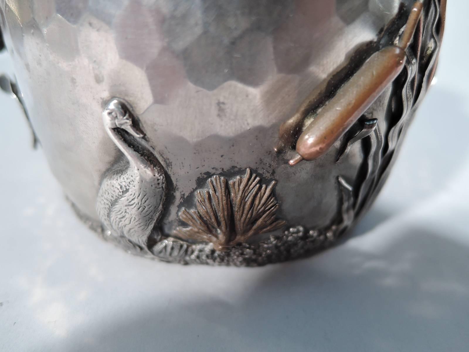 Late 19th Century Fabulous Japonesque Sterling Silver and Mixed Metal Tea Caddy by Gorham