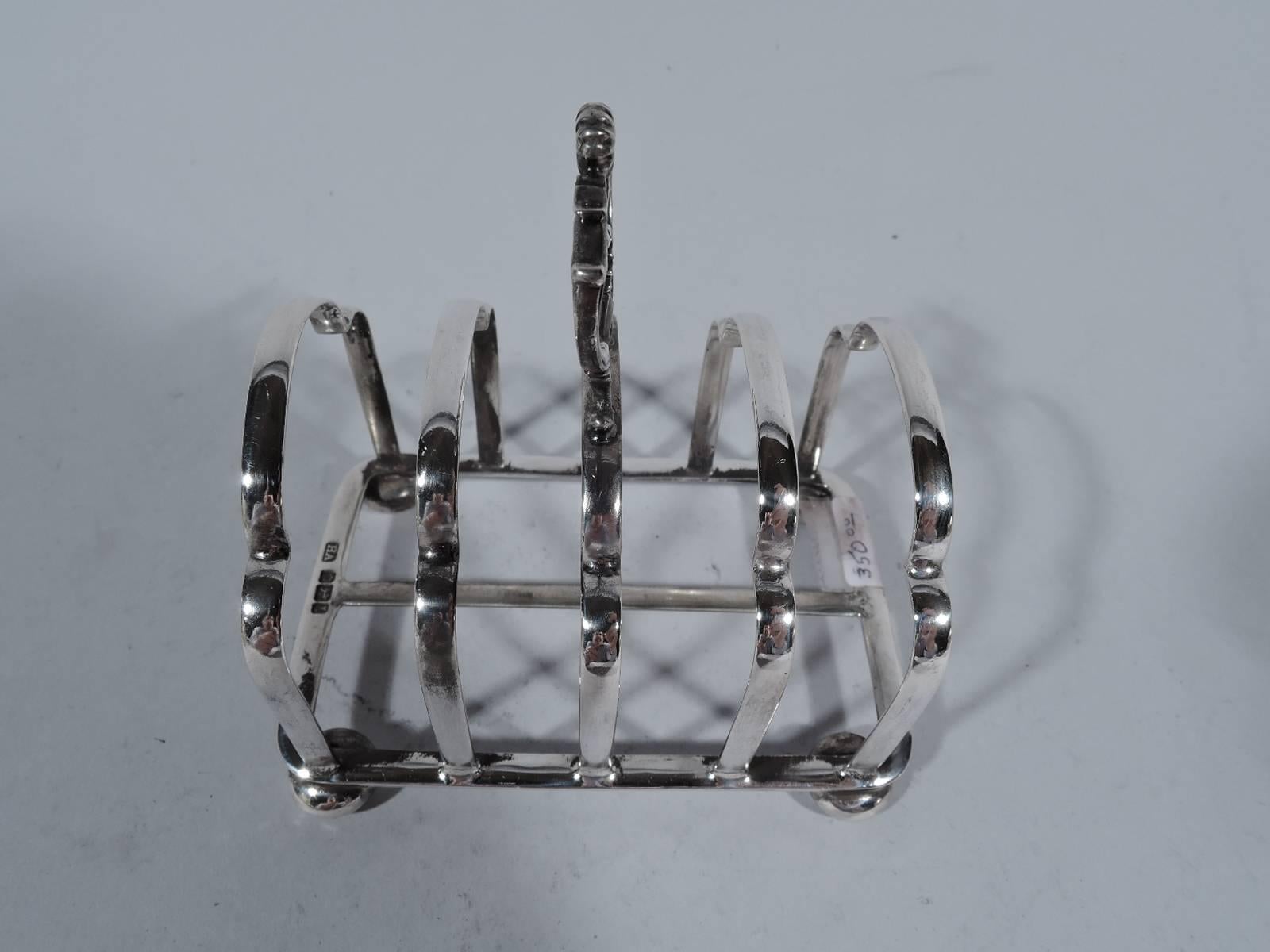 Early 20th Century Edwardian English Sterling Silver Toast Rack