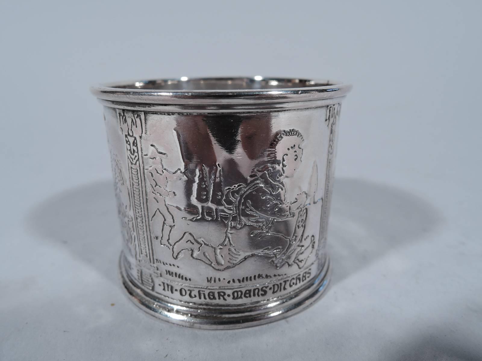 Gorham Nursery Rhyme Napkin Ring with Little Tommy Tittlemouse In Excellent Condition In New York, NY