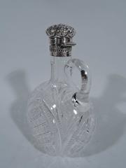 Gorham Brilliant-Cut Glass and Sterling Silver Moon Flask Decanter