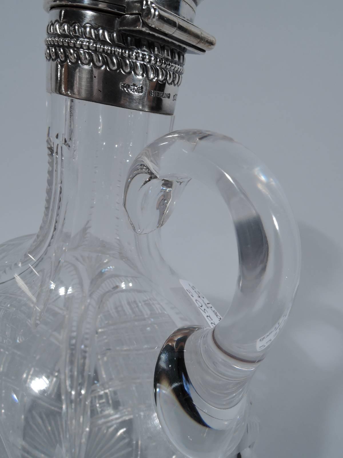 Dekanter aus Gorham-Glas mit Brillantschliff und Sterlingsilber mit Mondmotiven im Zustand „Hervorragend“ im Angebot in New York, NY