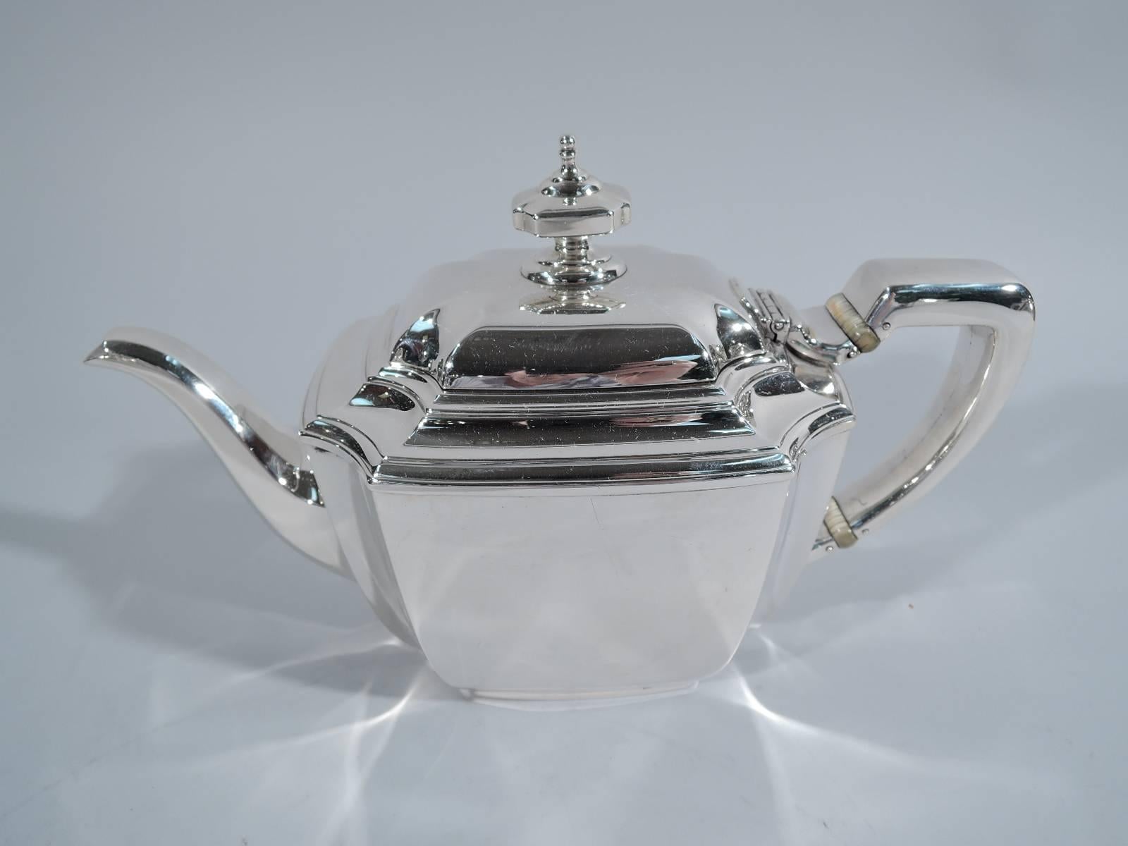 American Tiffany Hampton Sterling Silver Art Deco Tea and Coffee Service on Tray