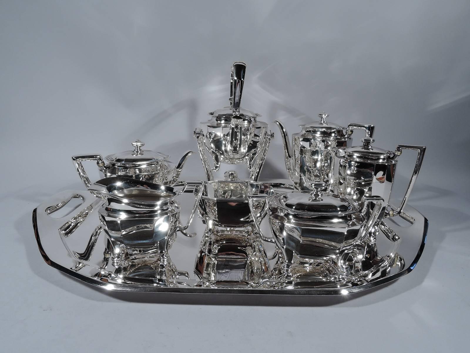 Tiffany Art Deco Sterling Silver Tea and Coffee Service on Tray For