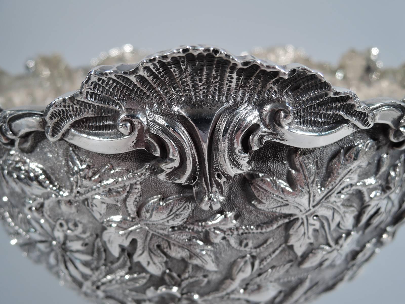 Edwardian Kirk Sterling Silver Footed Bowl with Beautiful Baltimore Repousse