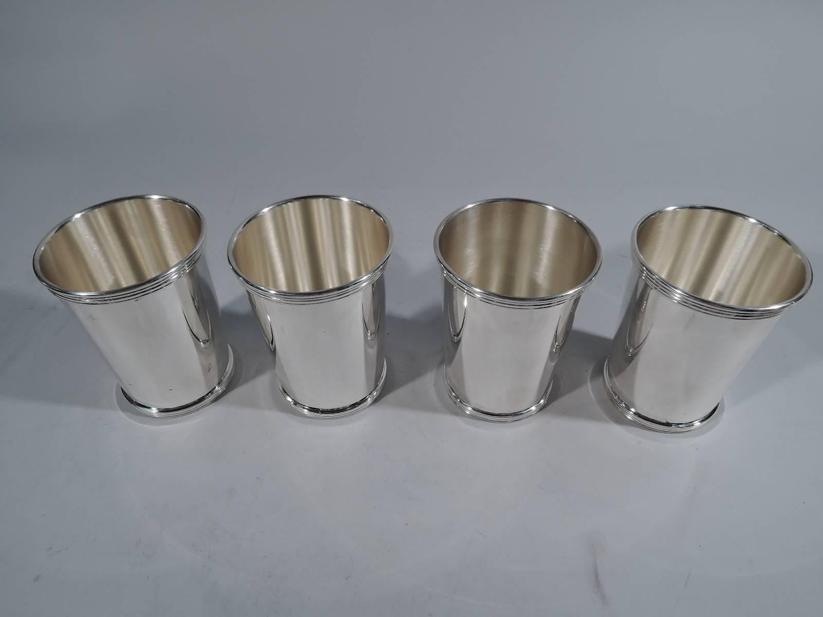 Modern Set of Four American Sterling Silver Mint Julep Cups