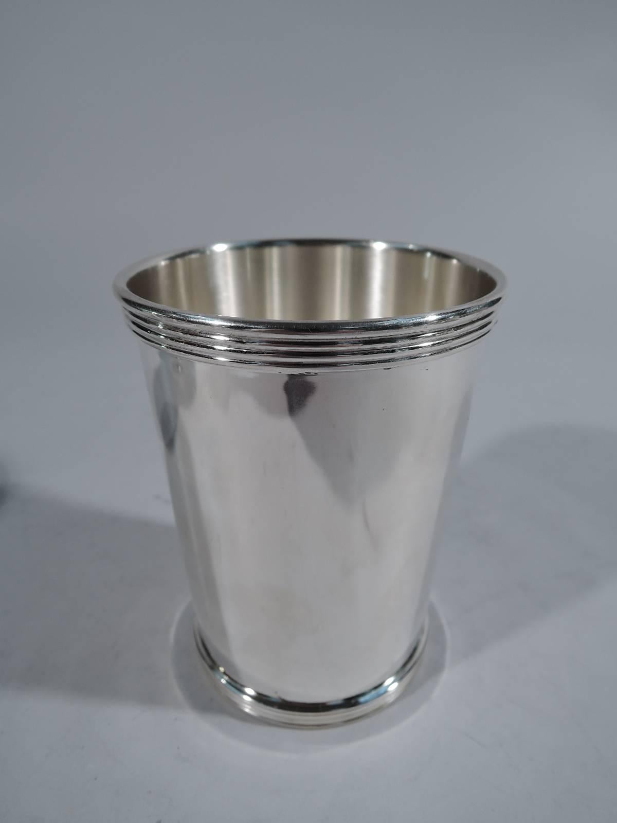 Set of Four American Sterling Silver Mint Julep Cups In Excellent Condition In New York, NY