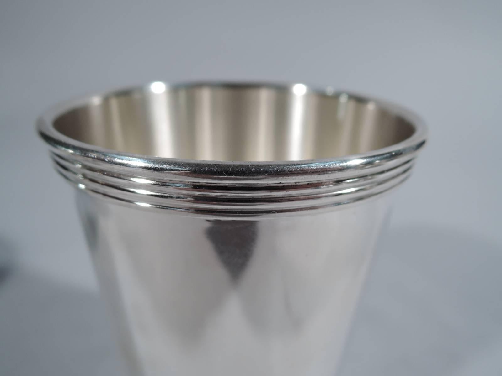 20th Century Set of Four American Sterling Silver Mint Julep Cups