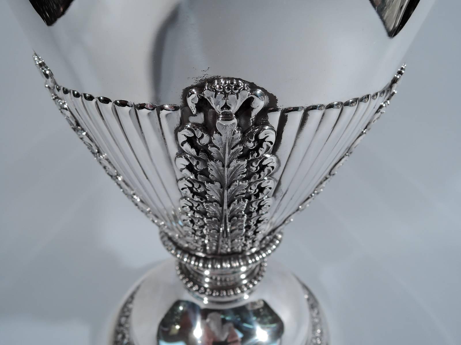 19th Century Antique Tiffany Tall Sterling Silver Horse Racing Trophy Cup