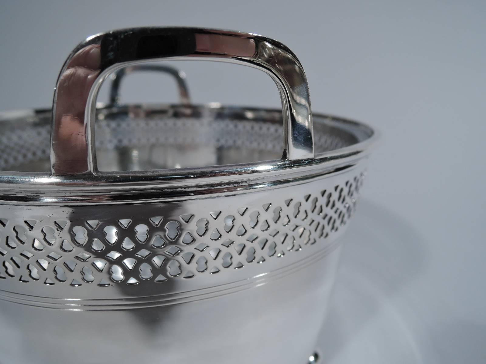 American Tiffany Edwardian Pierced Sterling Silver Ice Bucket