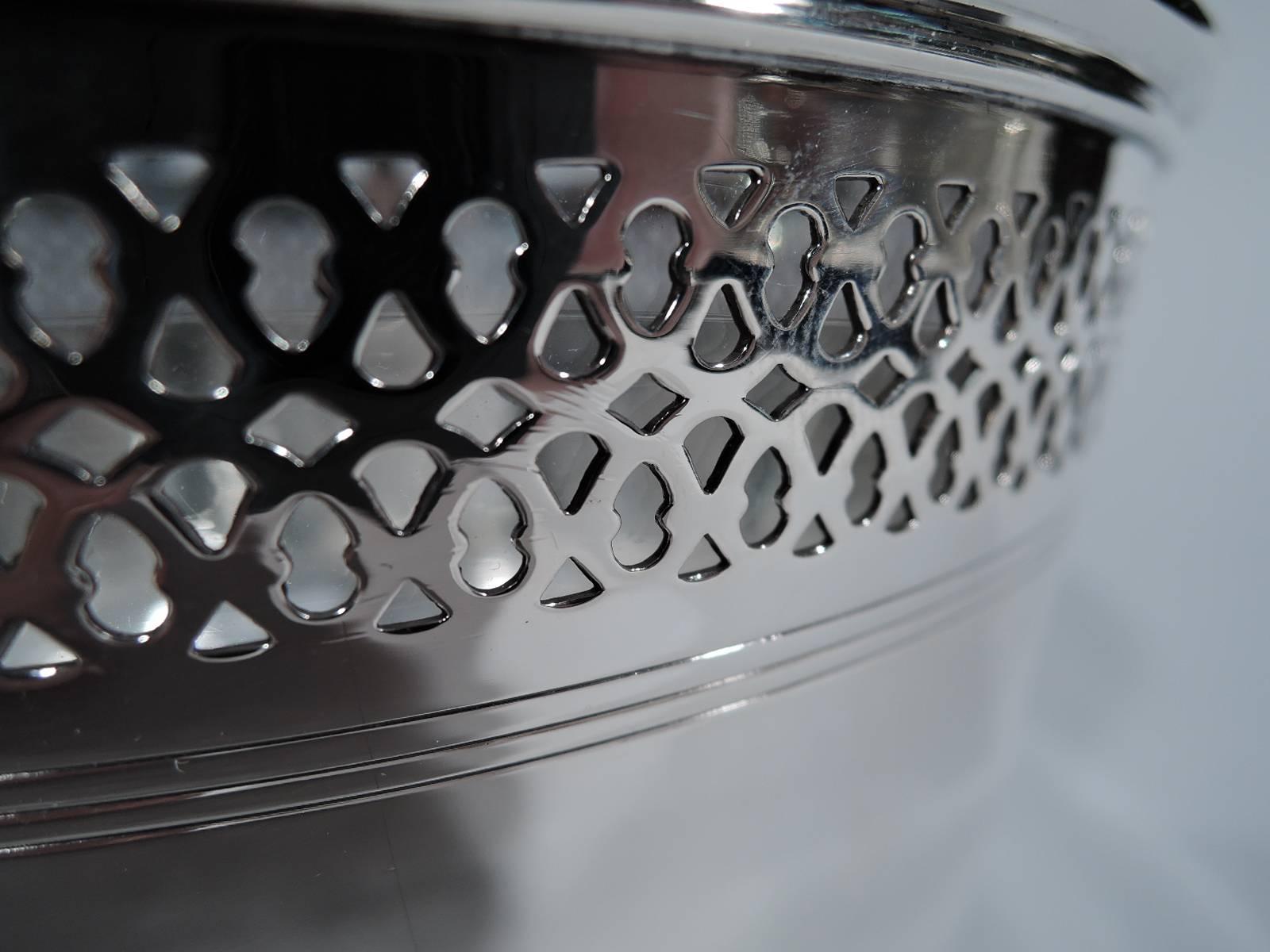 20th Century Tiffany Edwardian Pierced Sterling Silver Ice Bucket