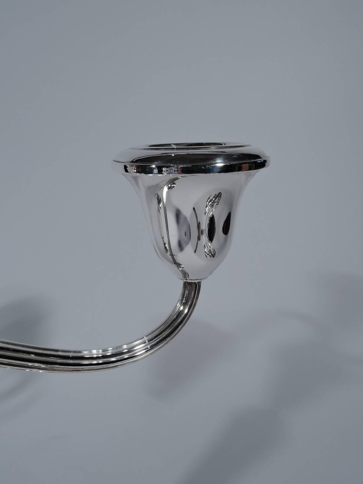 Pair of Gorham Sterling Silver Three-Light Candelabra In Excellent Condition In New York, NY