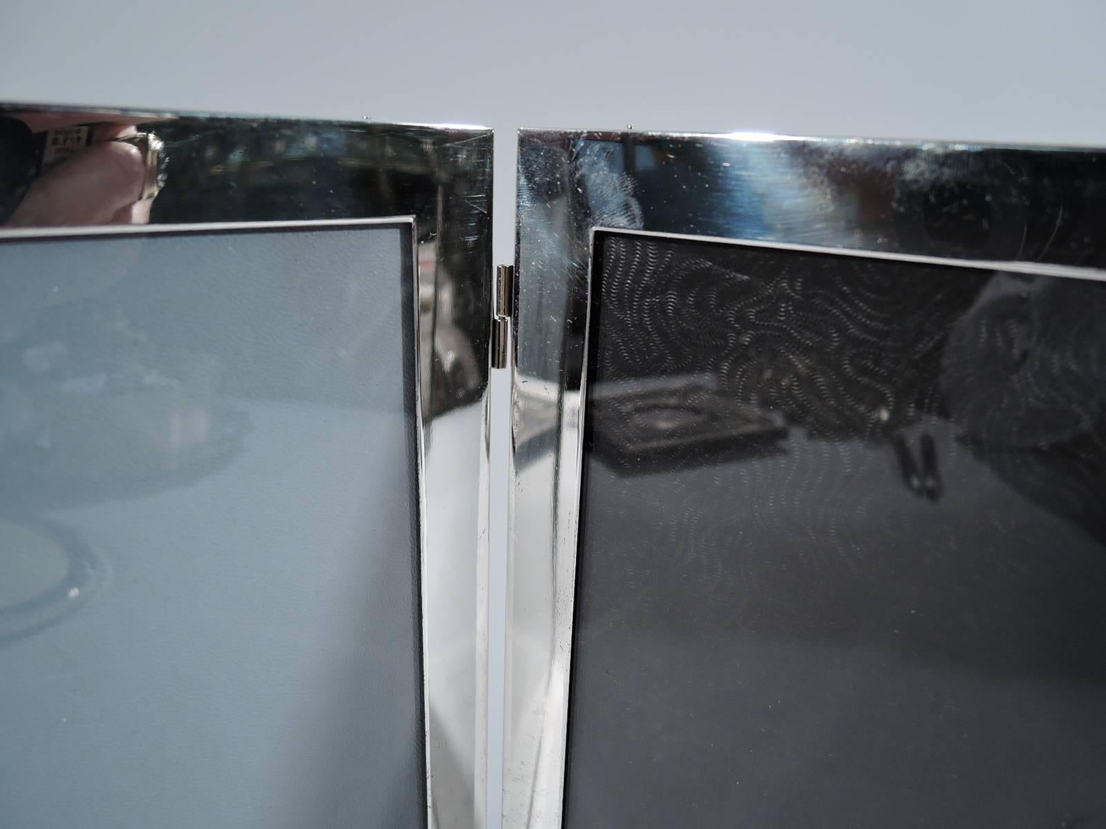 American Sterling Silver Double Diptych Picture Frame In Good Condition In New York, NY