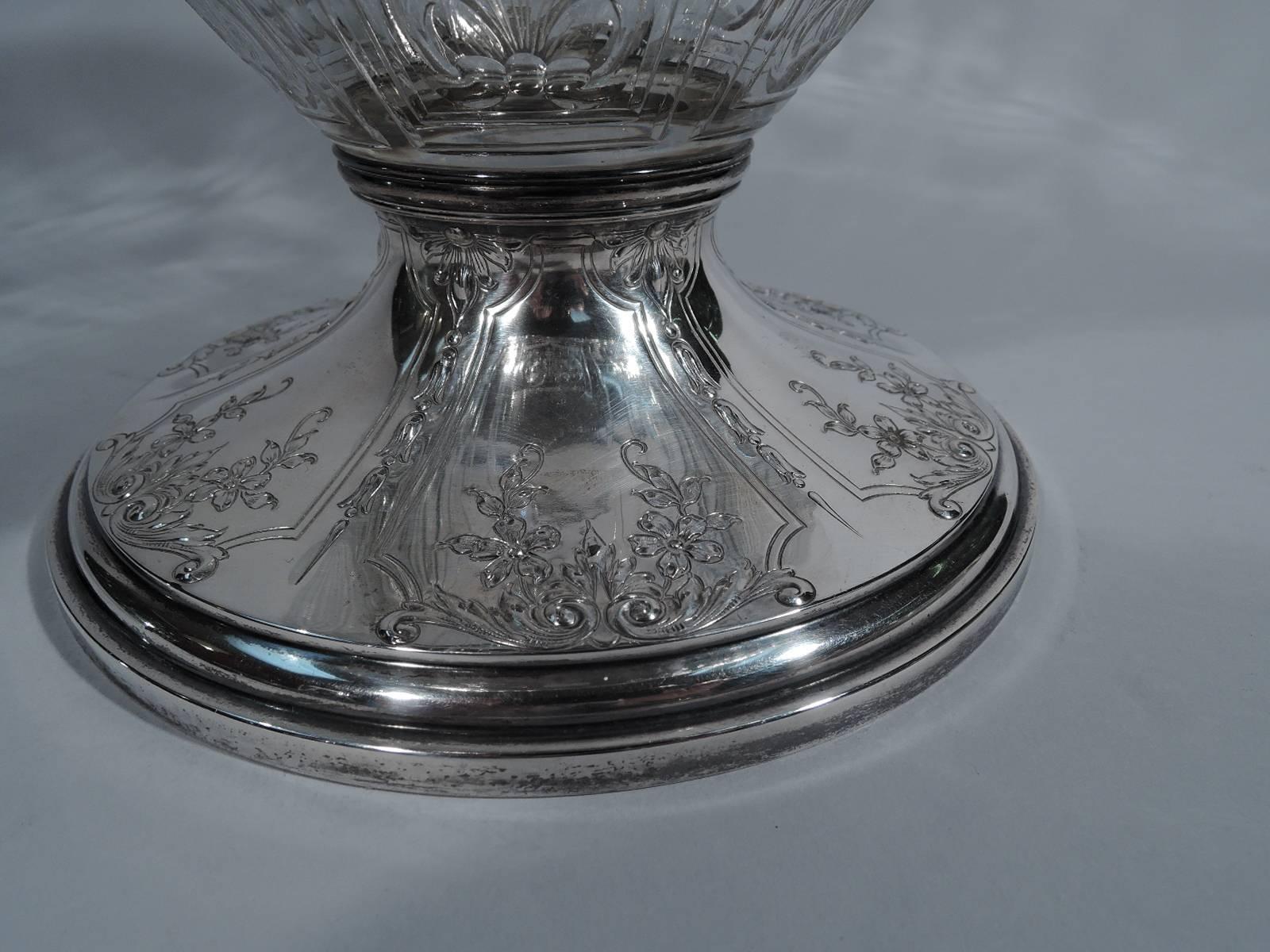 Gorham Edwardian Sterling Silver and Crystal Centerpiece Bowl 1
