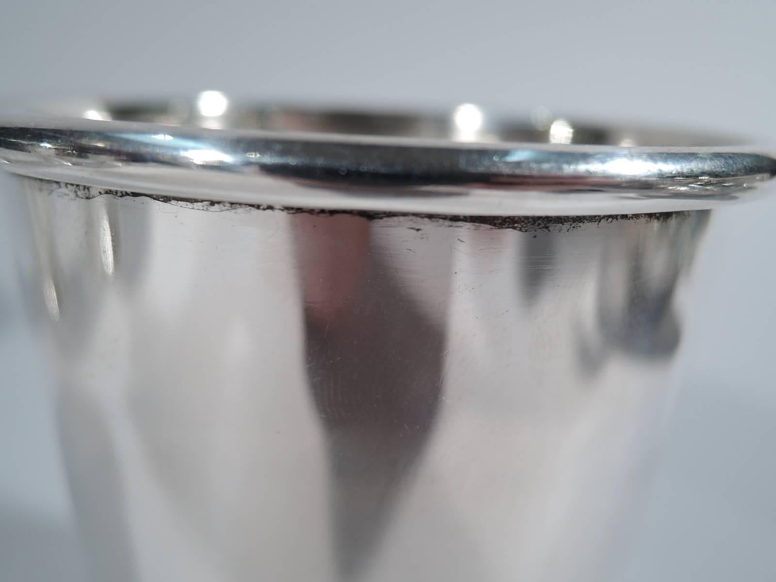 Modern Set of Four American Sterling Silver Mint Julep Cups by Preisner