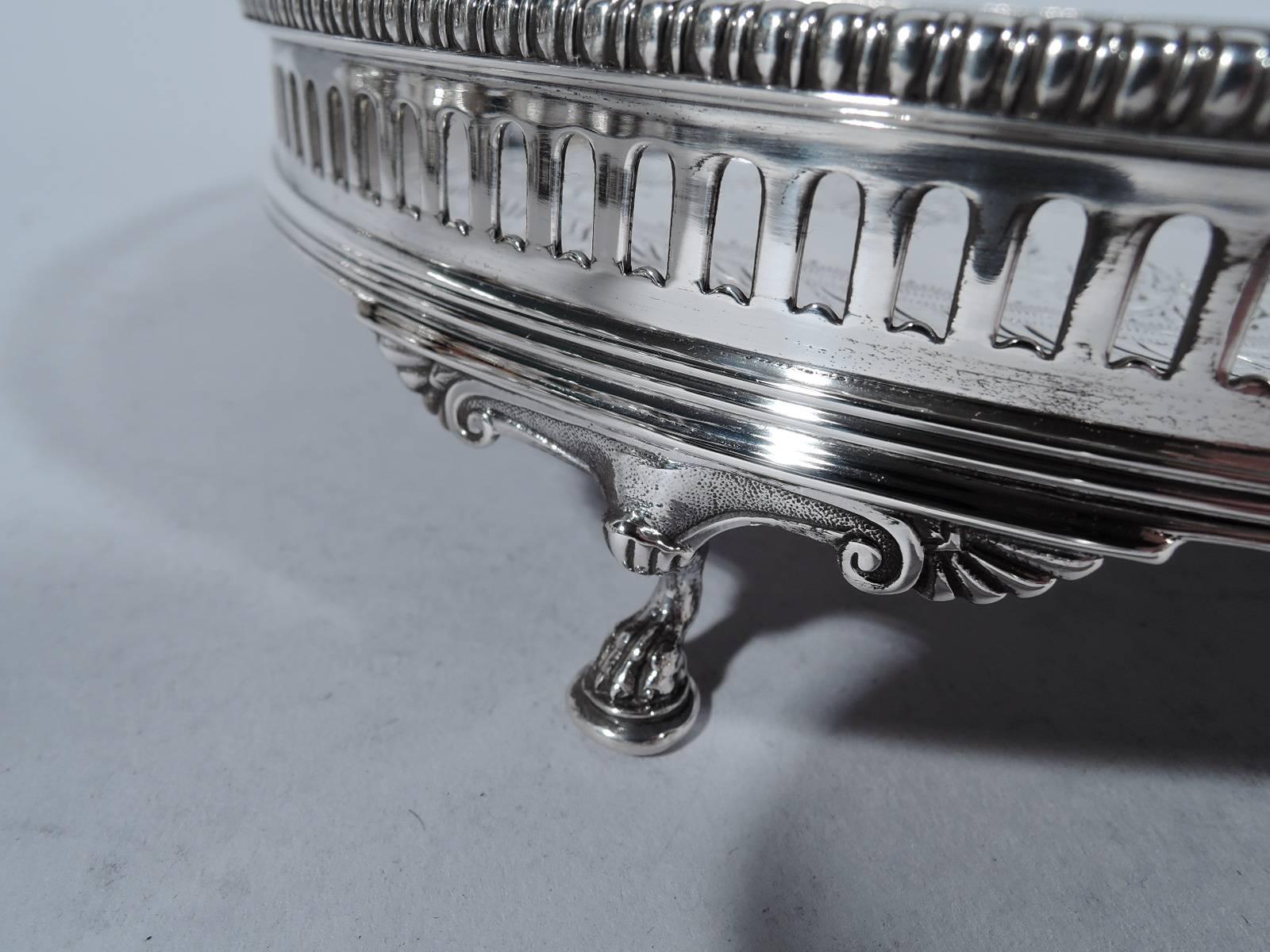 19th Century Unusual Gorham Sterling Silver Neoclassical Gallery Salver Tray