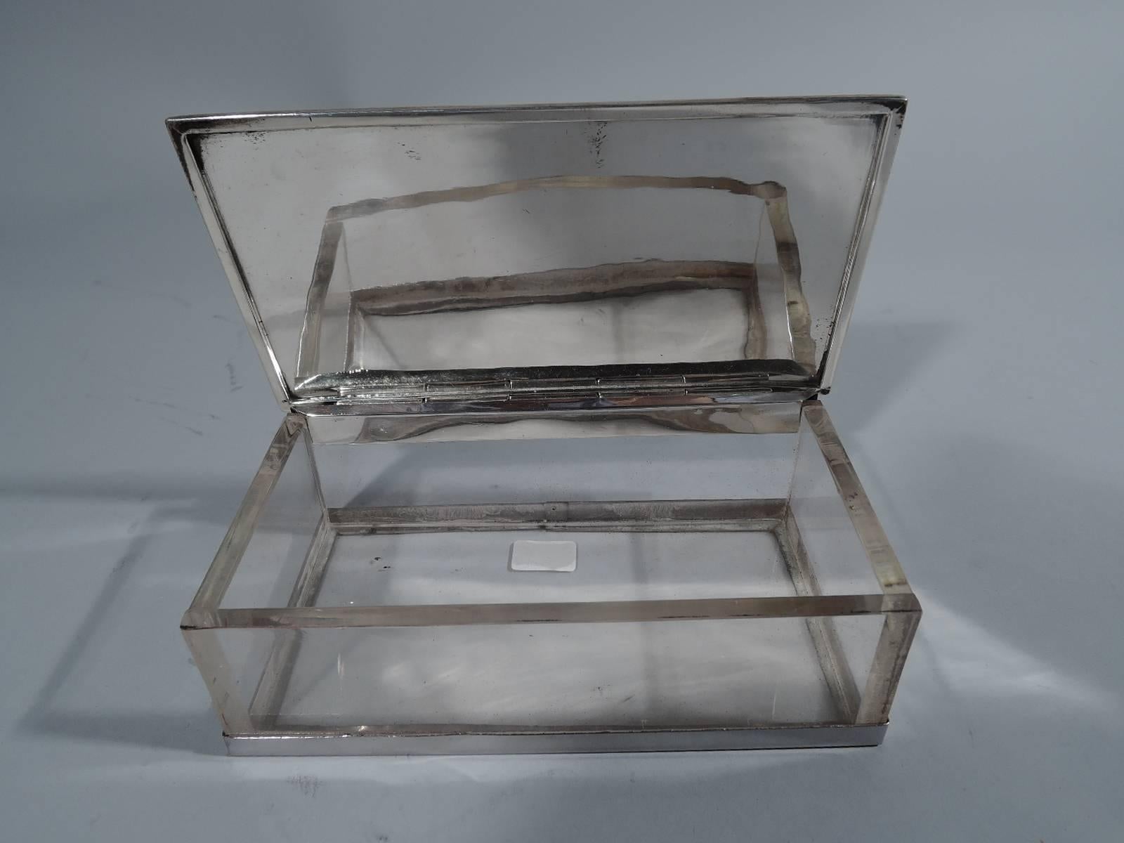 20th Century Experimental Hawkes Sterling Silver and Lucite Acrylic Box