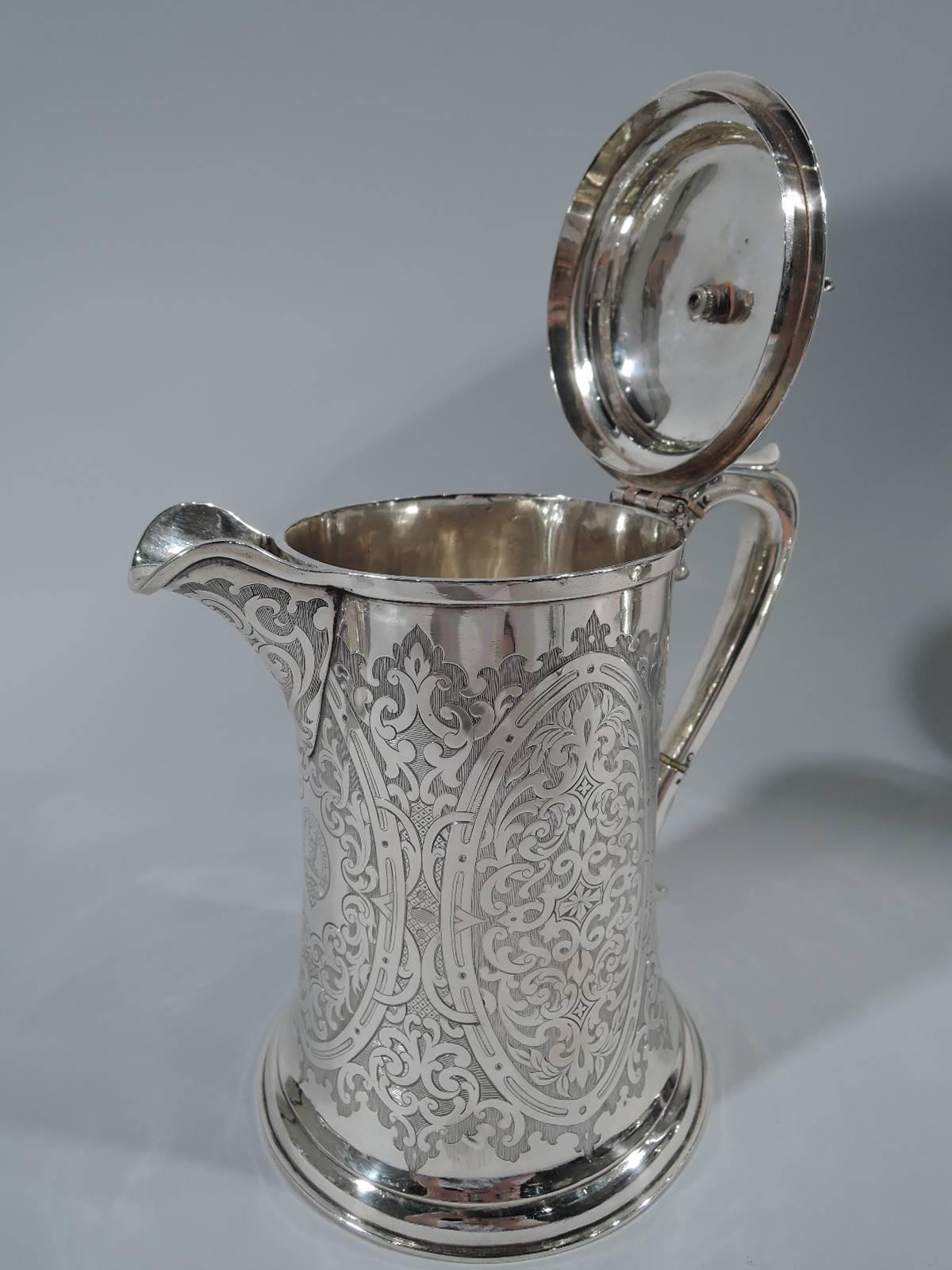 Antique Scottish Sterling Silver Coffeepot In Excellent Condition In New York, NY