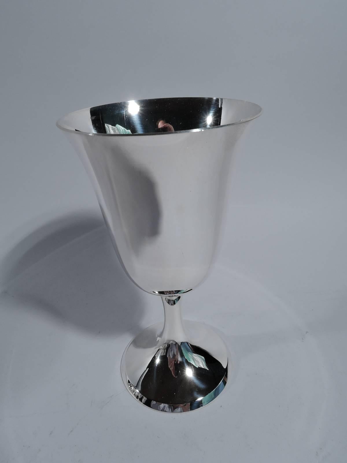 Modern Set of 12 American Sterling Silver Goblets by Stieff