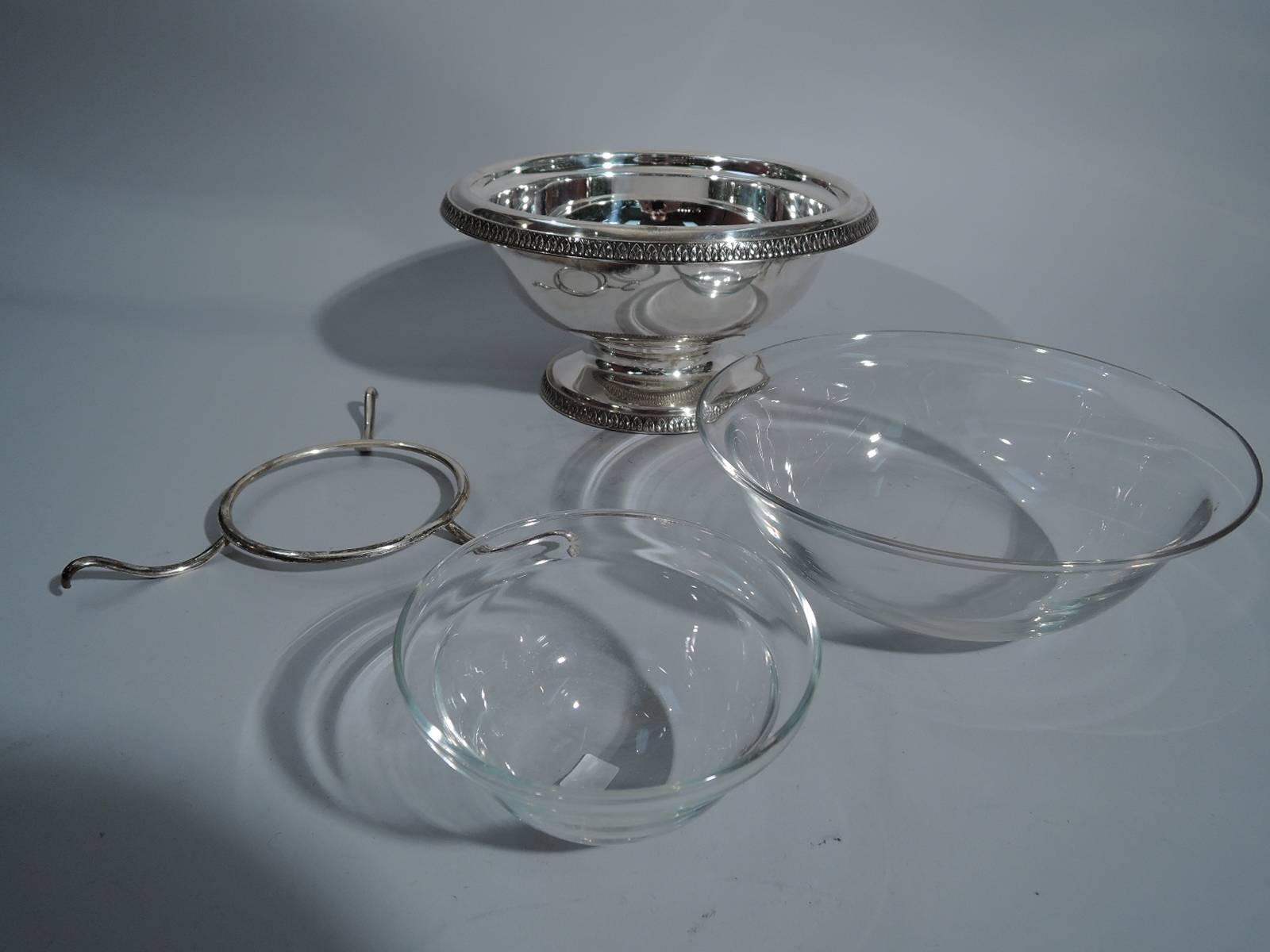 Italian Buccellati Classical Sterling Silver Caviar Bowl