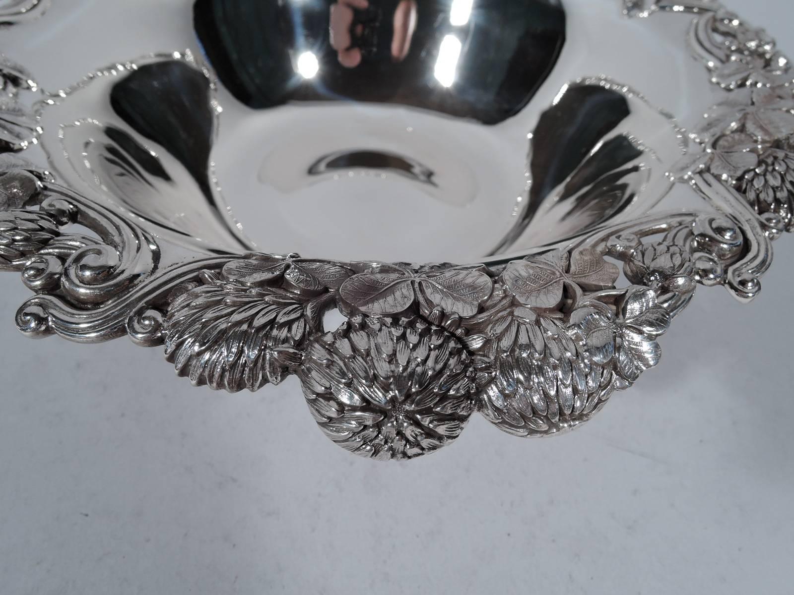 Victorian Tiffany Sterling Silver Bowl in Classic Clover Pattern, circa 1898