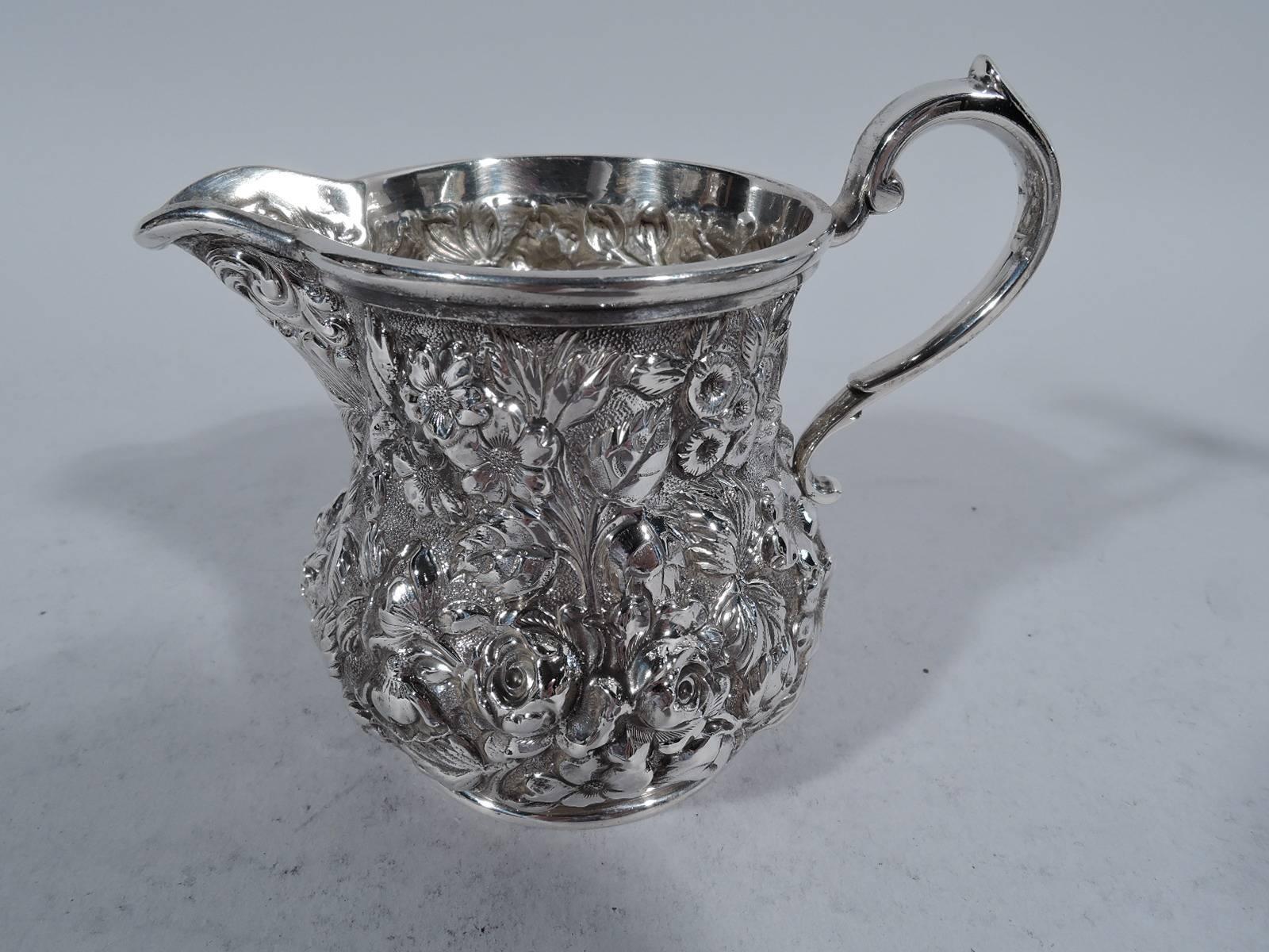 20th Century Antique Baltimore Repousse Sterling Silver Coffee Set