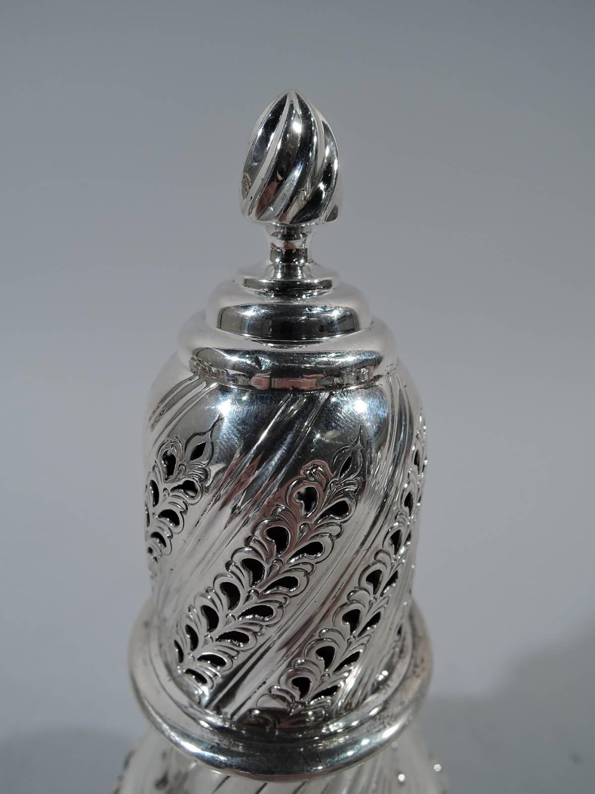 American Antique English Georgian Style Sterling Silver Sugar Caster