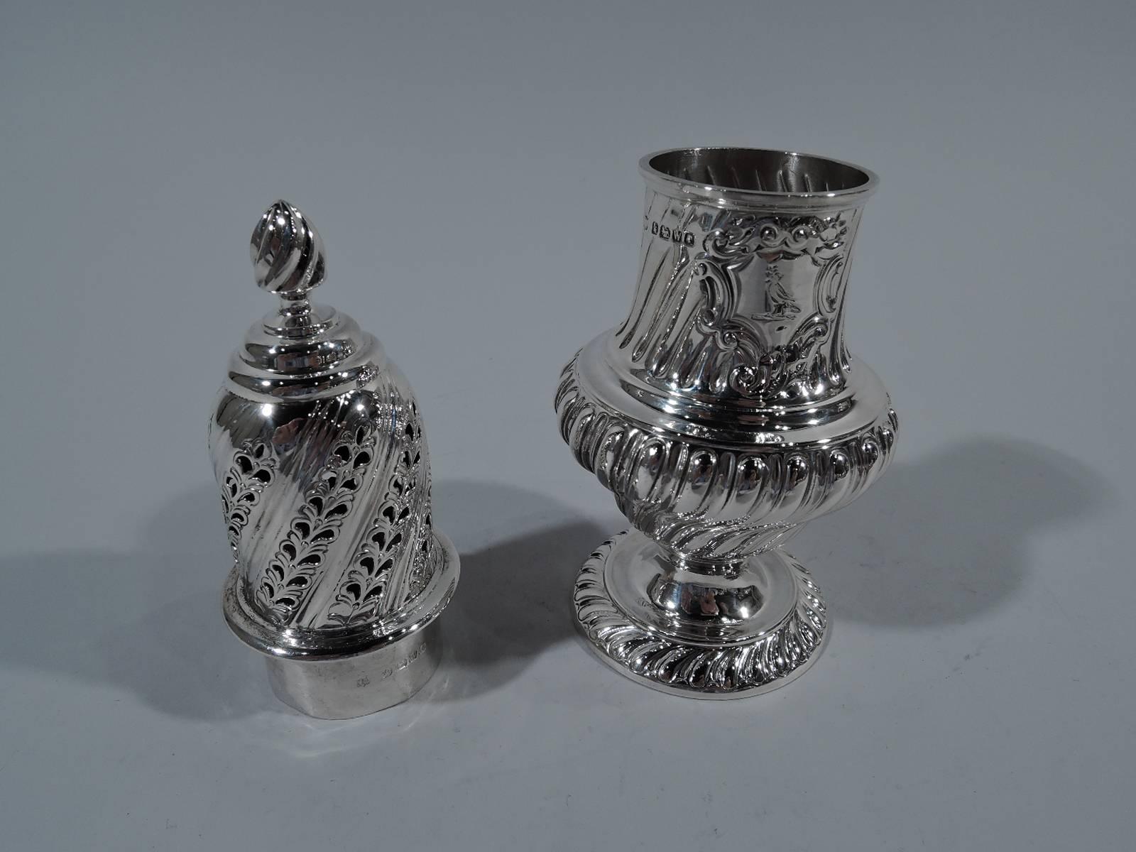 Antique English Georgian Style Sterling Silver Sugar Caster 2