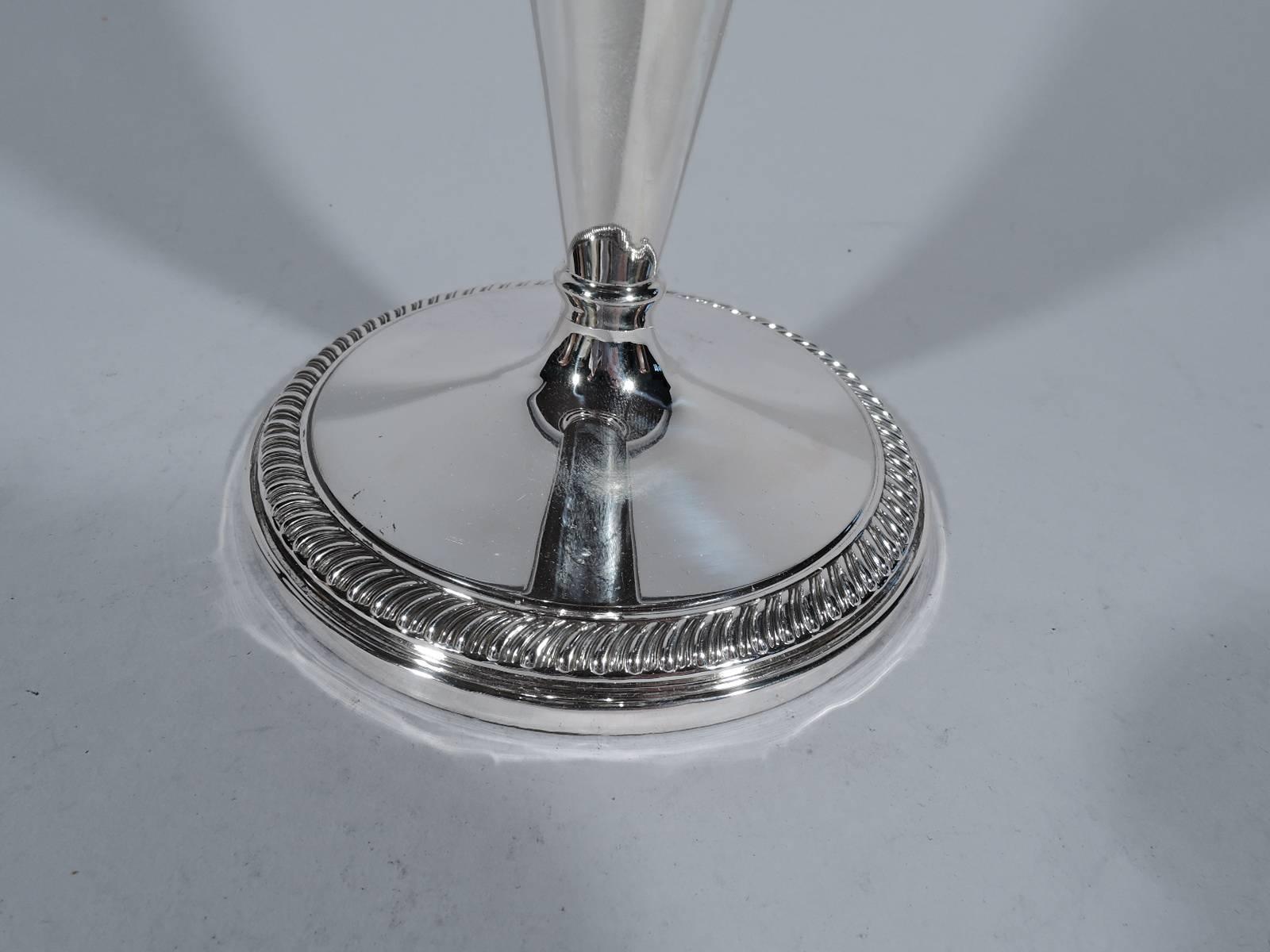 20th Century American Sterling Silver Trumpet Vase