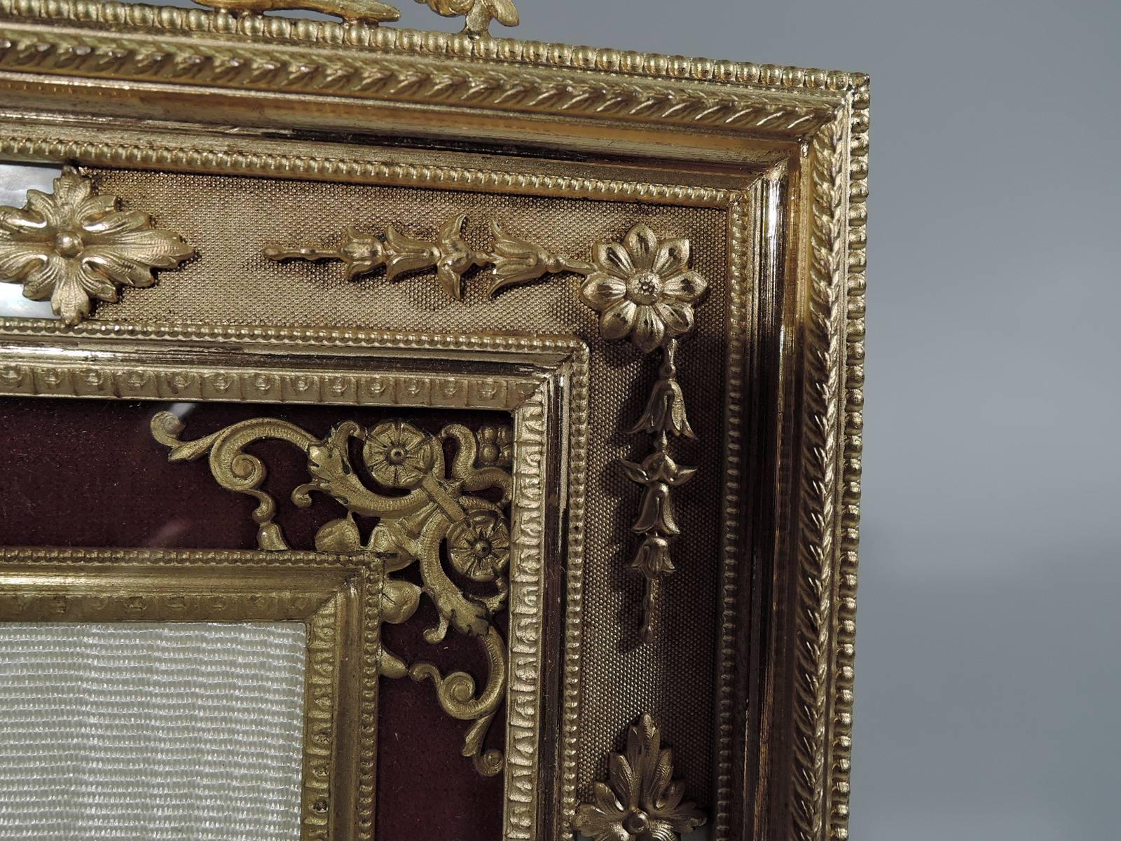 Belle Époque Antique French Gilt Bronze and Mother of Pearl Picture Frame