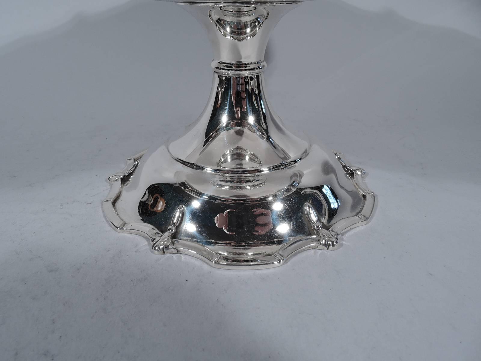 Old Fashioned English Sterling Silver Compote In Excellent Condition In New York, NY