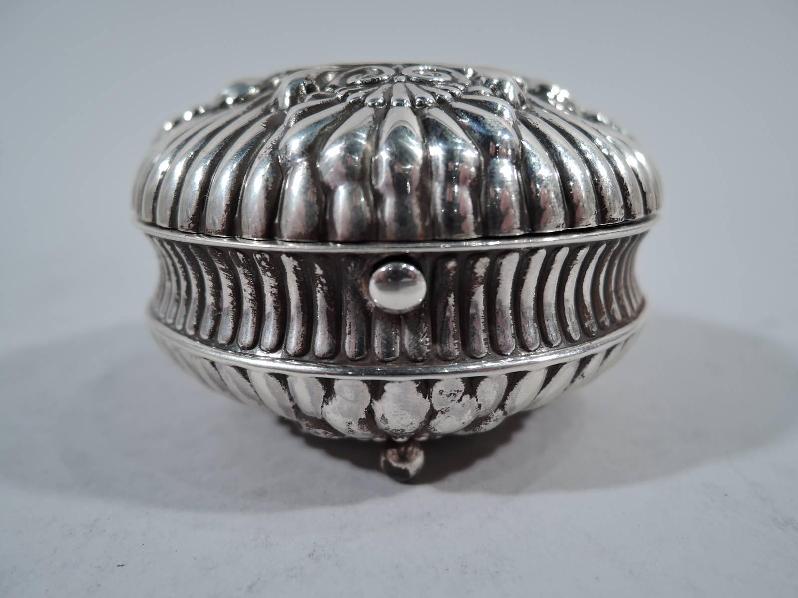 Aesthetic Movement Antique Gorham Sterling Silver Portable Inkwell