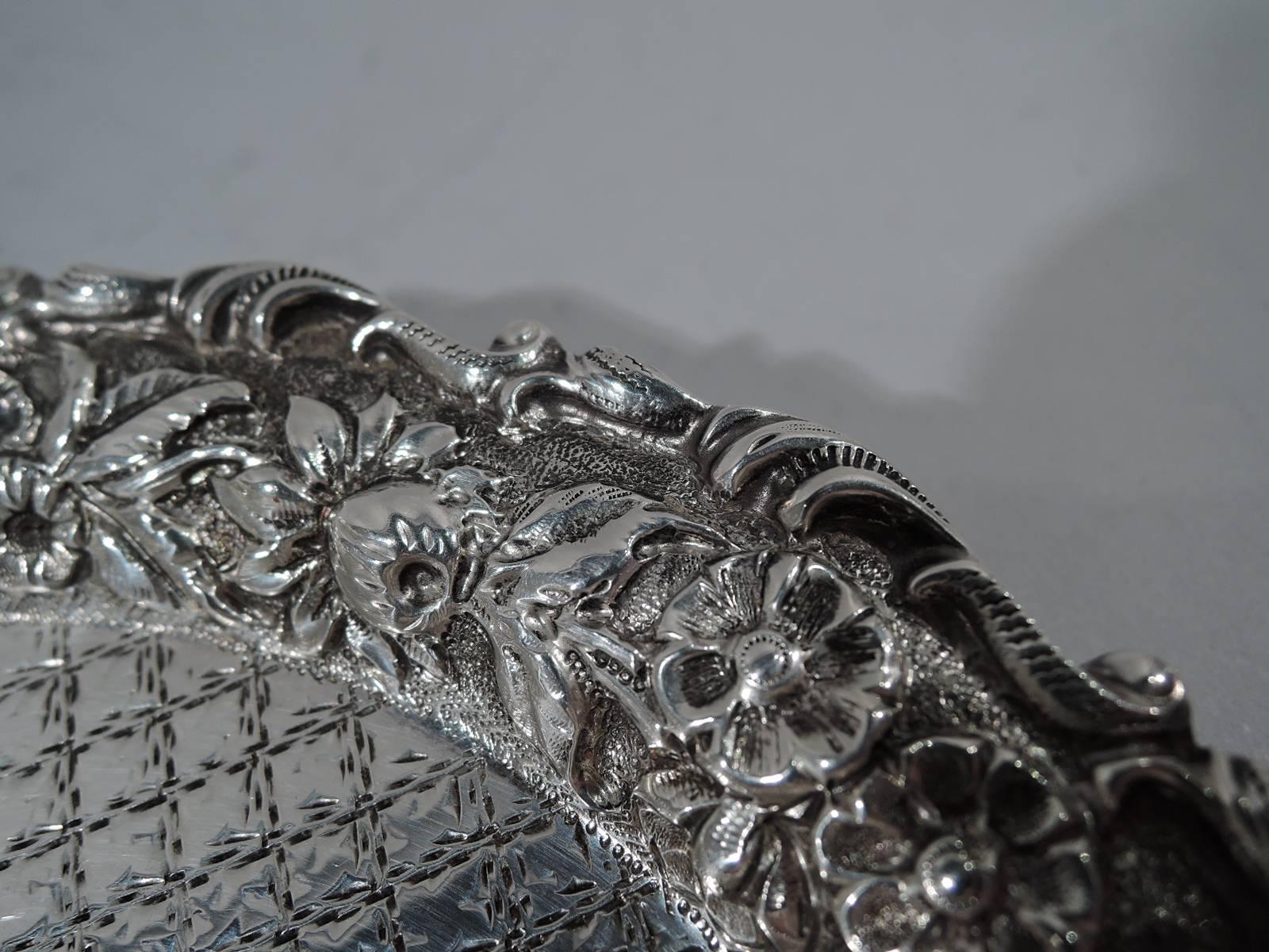 American Baltimore Repousse Sterling Silver Salver Tray by Kirk