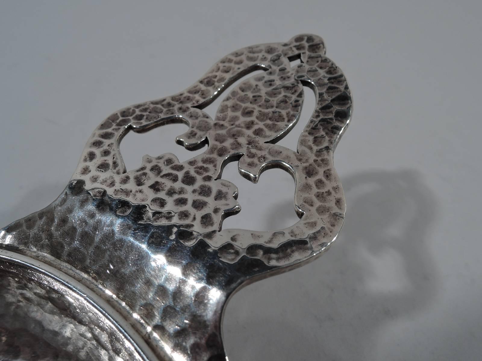American Craftsman Tiffany Craftsman Hand-Hammered Sterling Silver Porringer For Sale