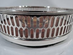 Pair of Tiffany Georgian Pierced Sterling Silver Wine Bottle Coasters