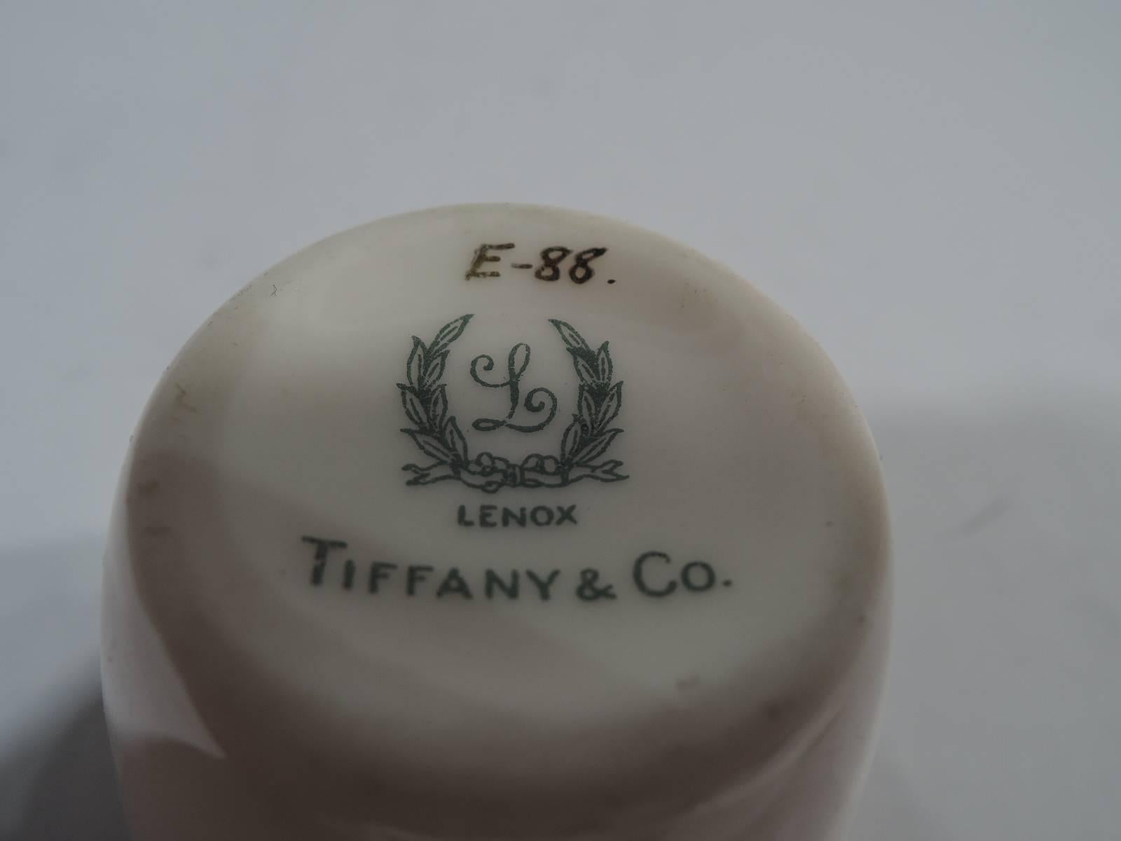 Set of 12 Tiffany Art Deco Demitasse Holders and Lenox Liners 2