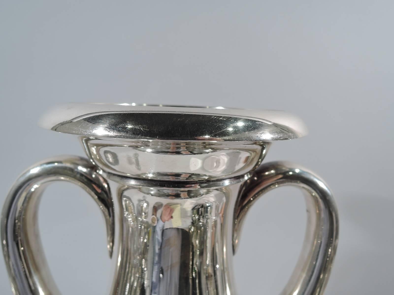 Edwardian Antique Tiffany Tall and Heavy Sterling Silver Amphora Trophy Cup