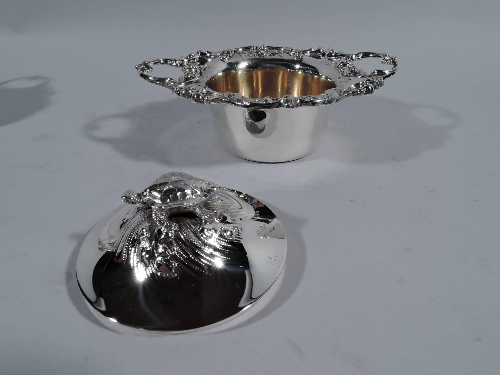 19th Century Set of 12 Antique American Sterling Silver Covered Turtle Soup Bowls