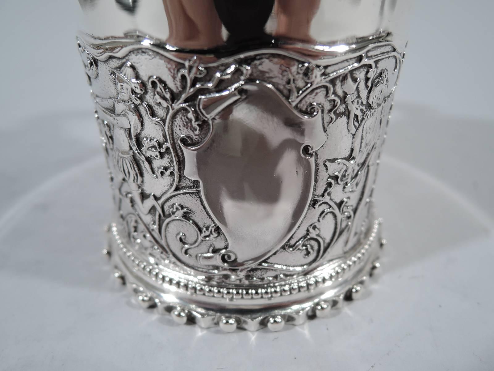 Antique Gorham Sterling Silver Troubadour Baby Cup In Excellent Condition In New York, NY