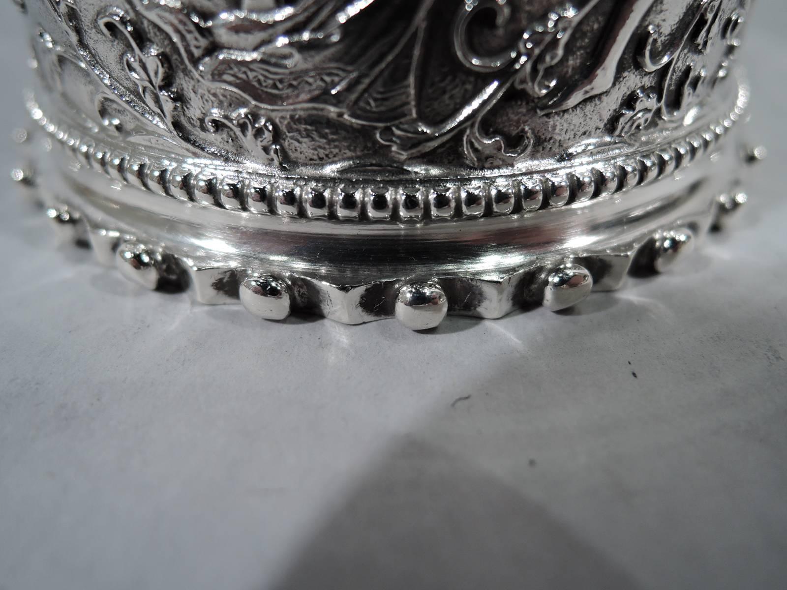 19th Century Antique Gorham Sterling Silver Troubadour Baby Cup