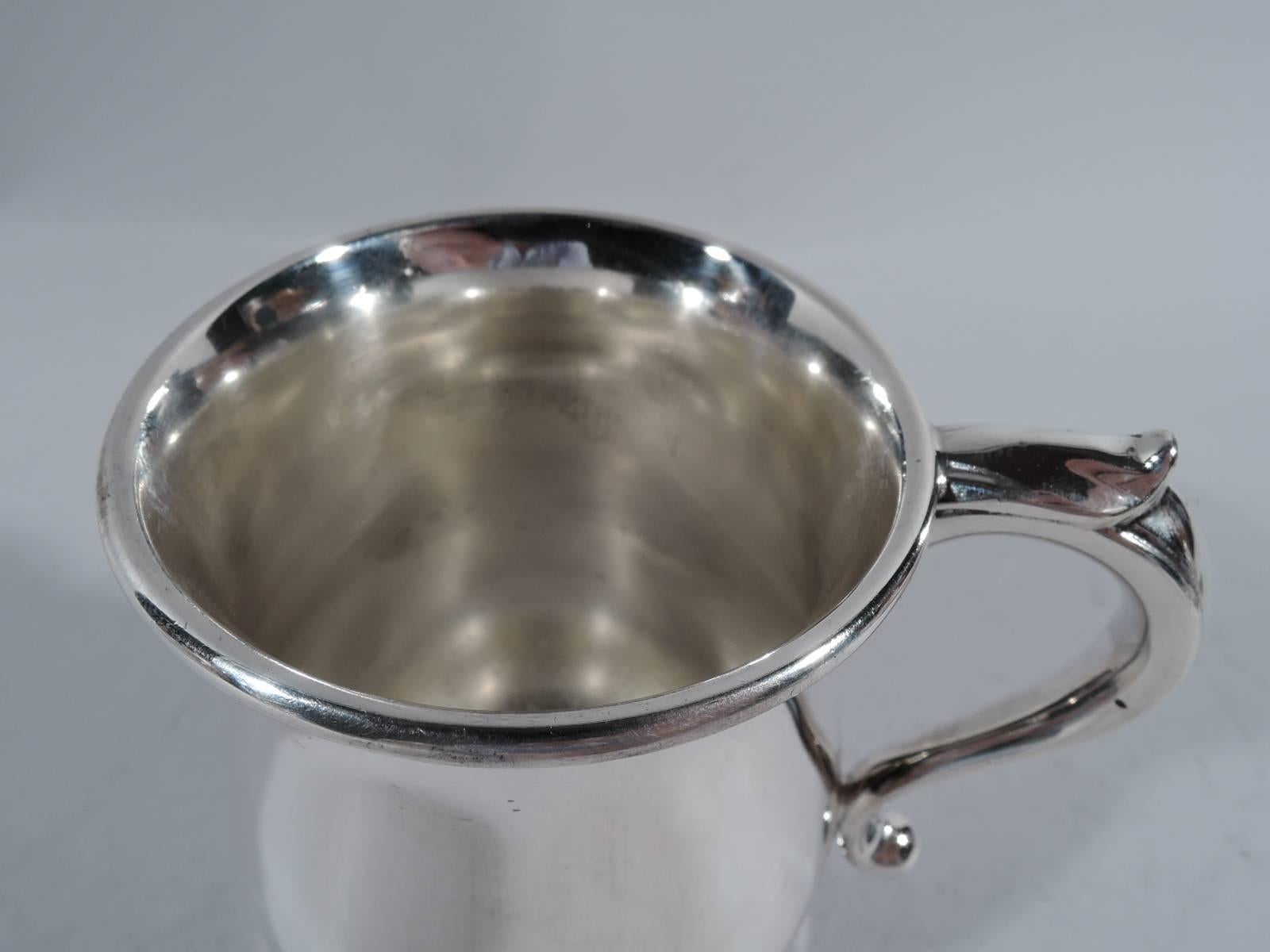American Sterling Silver Footed Baby Cup after Lamerie In Excellent Condition In New York, NY