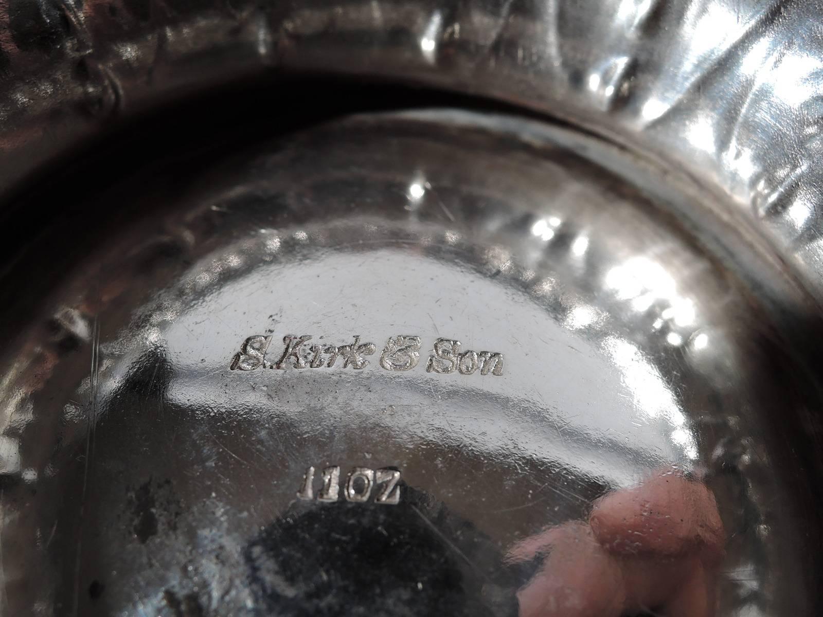 Antique Repousse Silver Footed Bowl by Historic Kirk of Baltimore In Excellent Condition In New York, NY