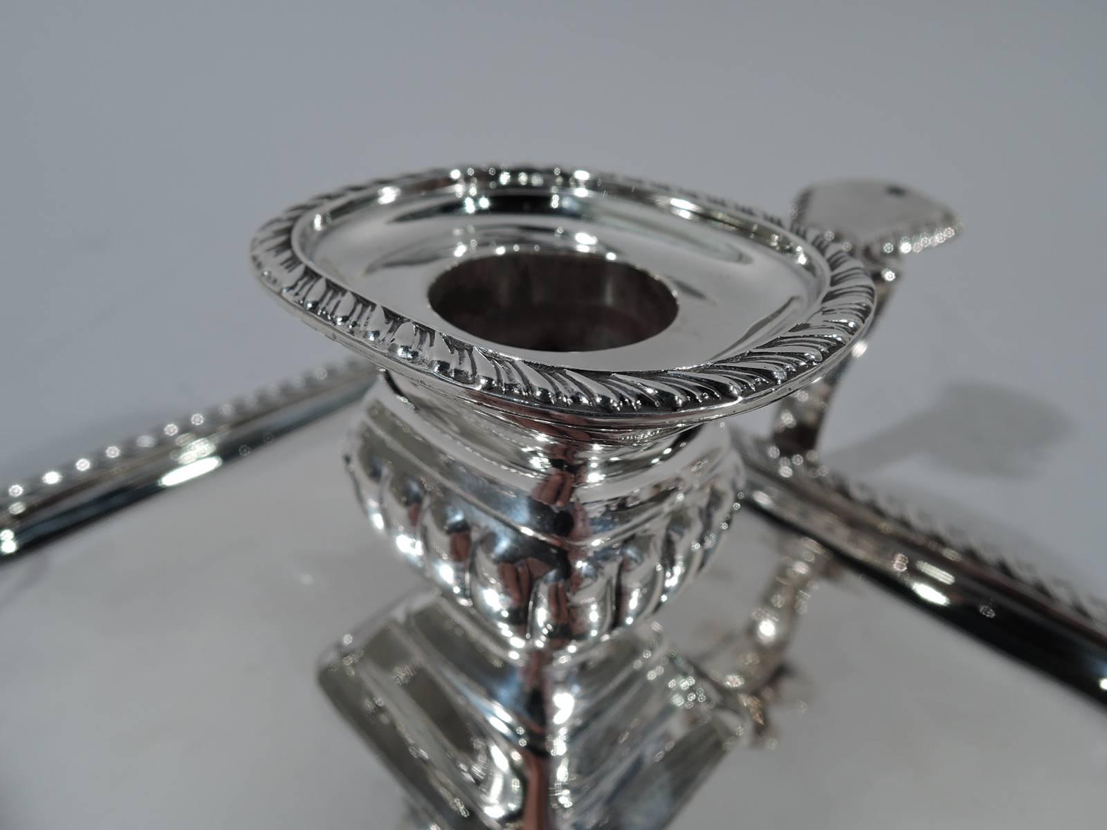 Antique English Georgian Sterling Silver Chamberstick In Excellent Condition In New York, NY