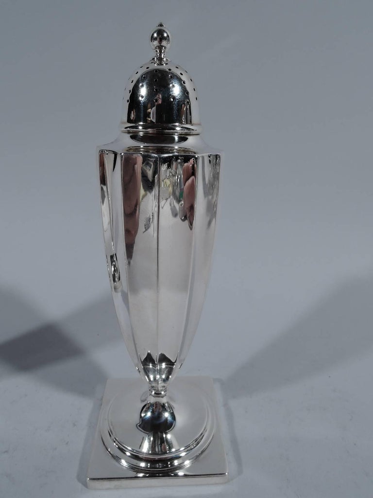 Antique Tiffany Classical Sterling Silver Salt and Pepper Shakers For Sale at 1stDibs