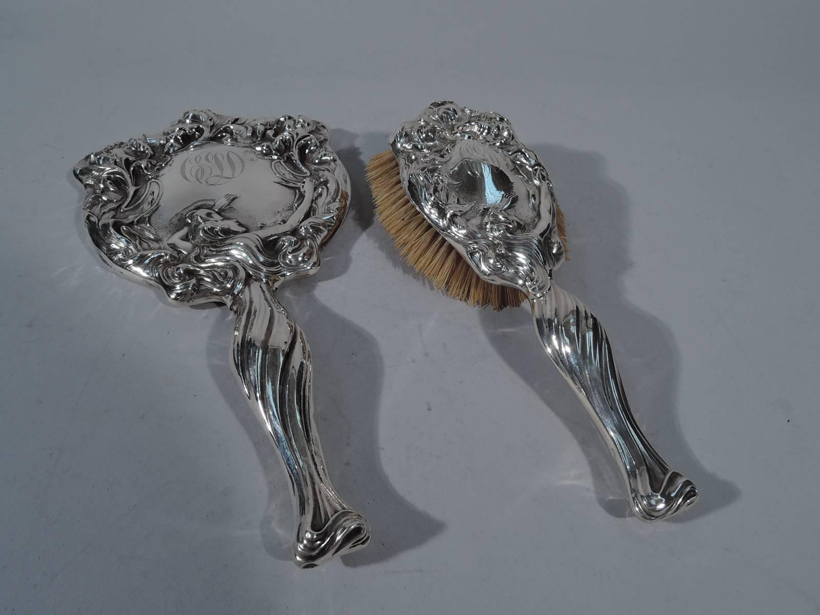 Art Nouveau Sterling Silver Vanity Set by the Collectible Unger Bros at ...