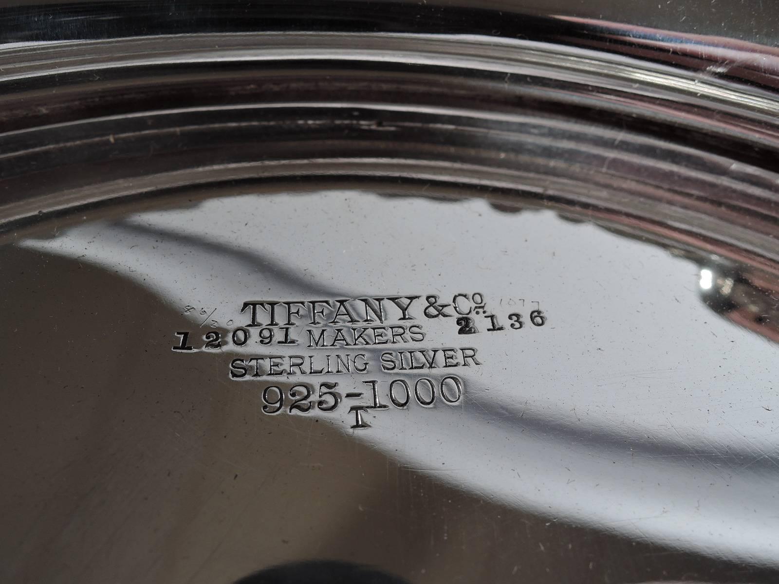 Rare Antique Tiffany Centrepiece Bowl with Wonderful Wild Flowers 3